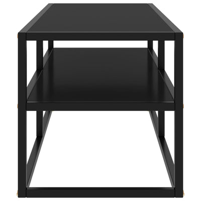 TV Cabinet Black with Black Glass 100x40x40 cm
