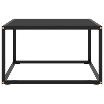 Coffee Table Black with Black Glass 60x60x35 cm
