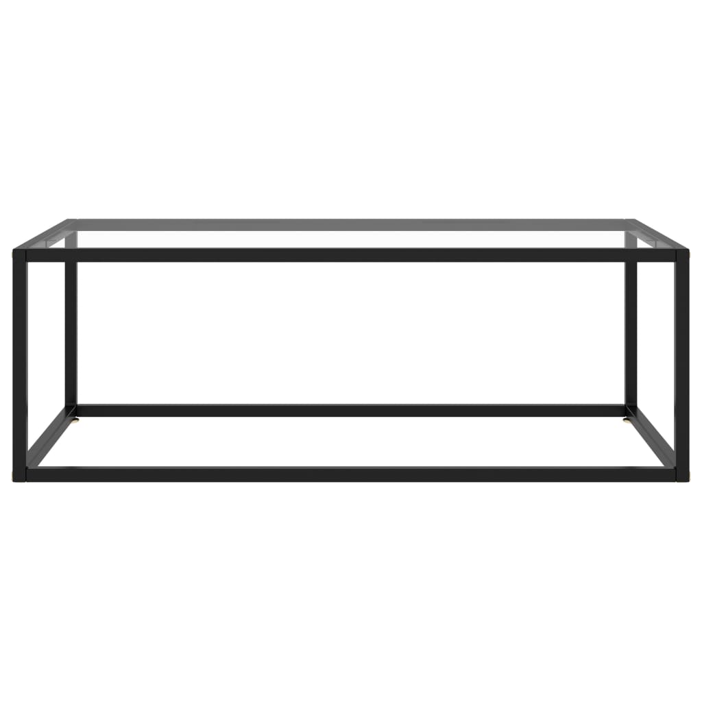 Coffee Table Black with Tempered Glass 100x50x35 cm