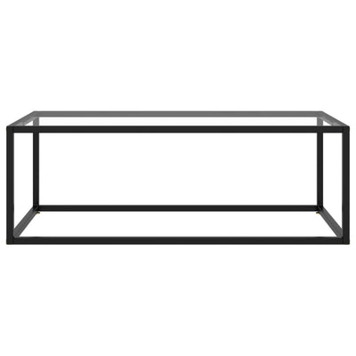 Coffee Table Black with Tempered Glass 100x50x35 cm