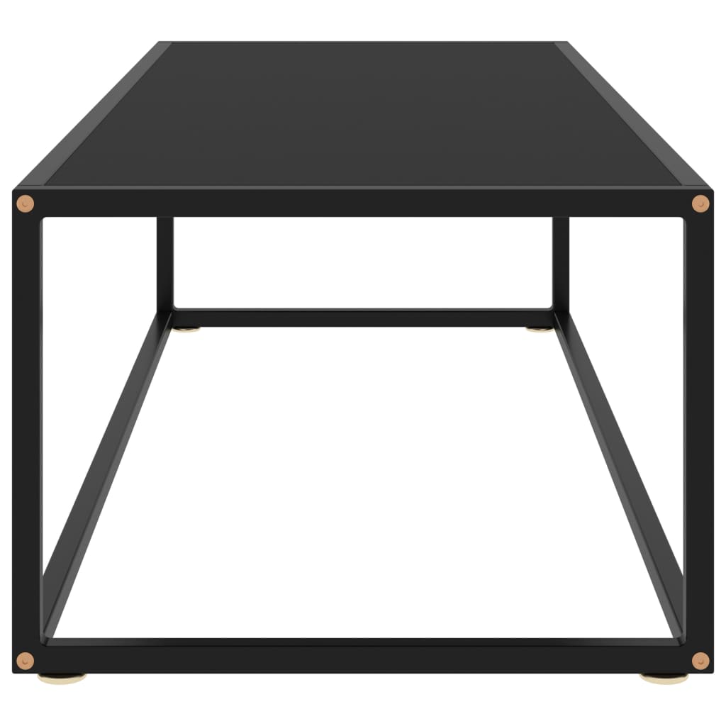 Coffee Table Black with Black Glass 120x50x35 cm