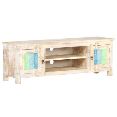 TV Cabinet 120x30x40 cm Rough Acacia Wood