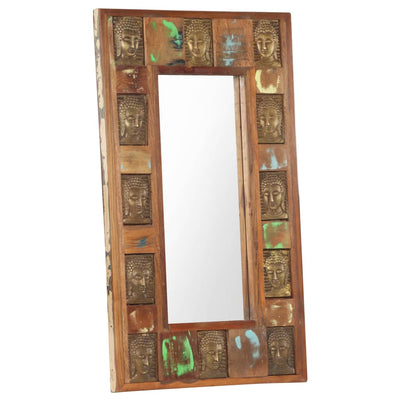Mirror with Buddha Cladding 50x80 cm Solid Reclaimed Wood