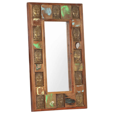 Mirror with Buddha Cladding 50x80 cm Solid Reclaimed Wood