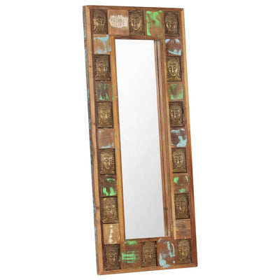 Mirror with Buddha Cladding 50x110 cm Solid Reclaimed Wood