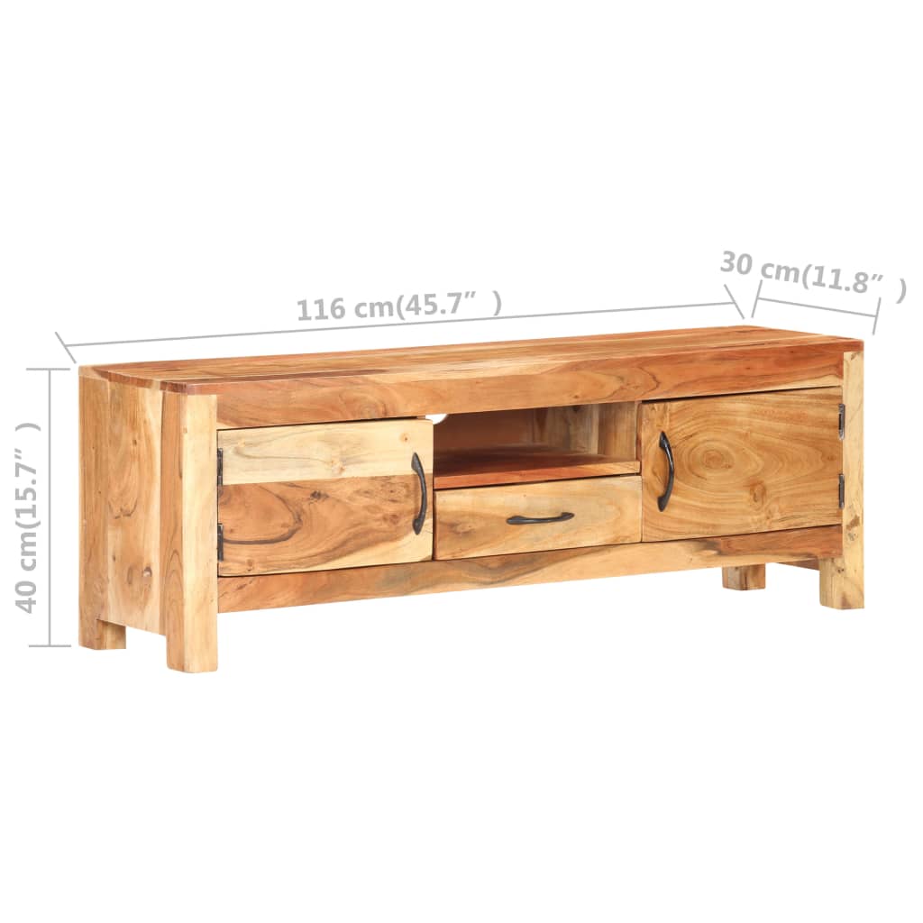 TV Cabinet 116x30x40 cm Solid Acacia Wood