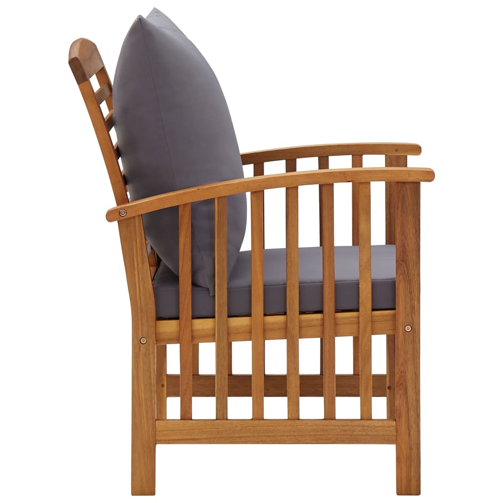 Garden Chairs with Cushions 2 pcs Solid Acacia Wood