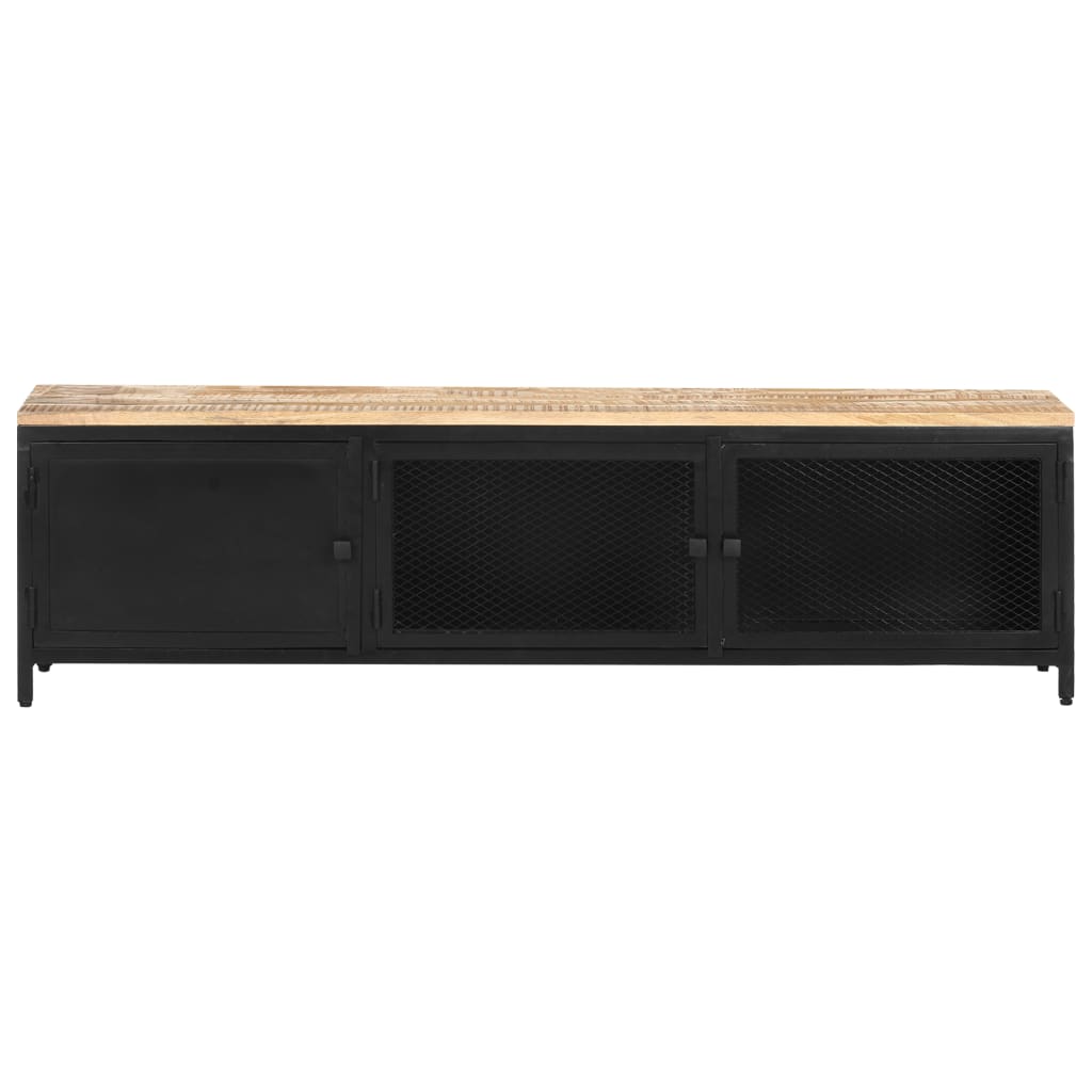 TV Cabinet 130x30x37 cm Solid Rough Mango Wood