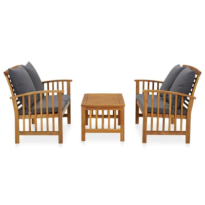 3 Piece Garden Lounge Set with Cushions Solid Acacia Wood (310261+310264)