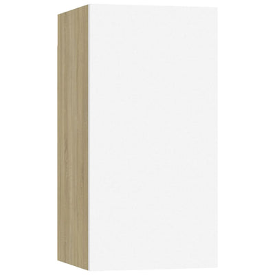 TV Cabinets 2 pcs White and Sonoma Oak 30.5x30x60 cm Chipboard