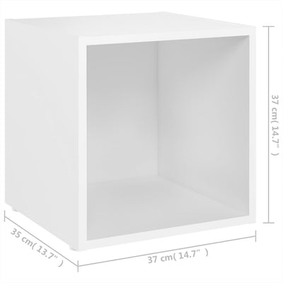 TV Cabinets 2 pcs White 37x35x37 cm Chipboard