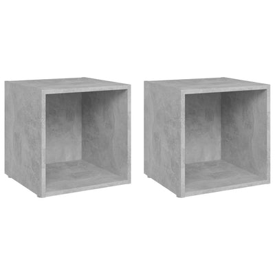 TV Cabinets 2 pcs Concrete Grey 37x35x37 cm Chipboard
