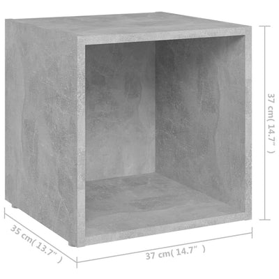 TV Cabinets 2 pcs Concrete Grey 37x35x37 cm Chipboard