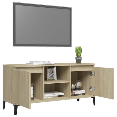 TV Cabinet with Metal Legs Sonoma Oak 103.5x35x50 cm