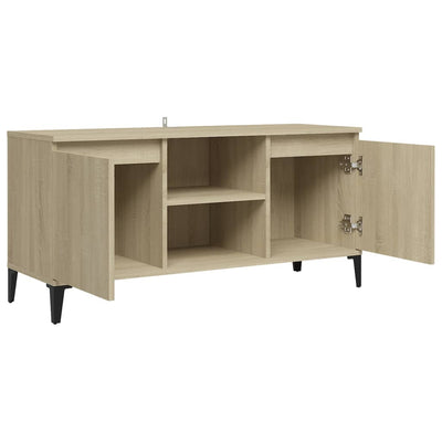 TV Cabinet with Metal Legs Sonoma Oak 103.5x35x50 cm