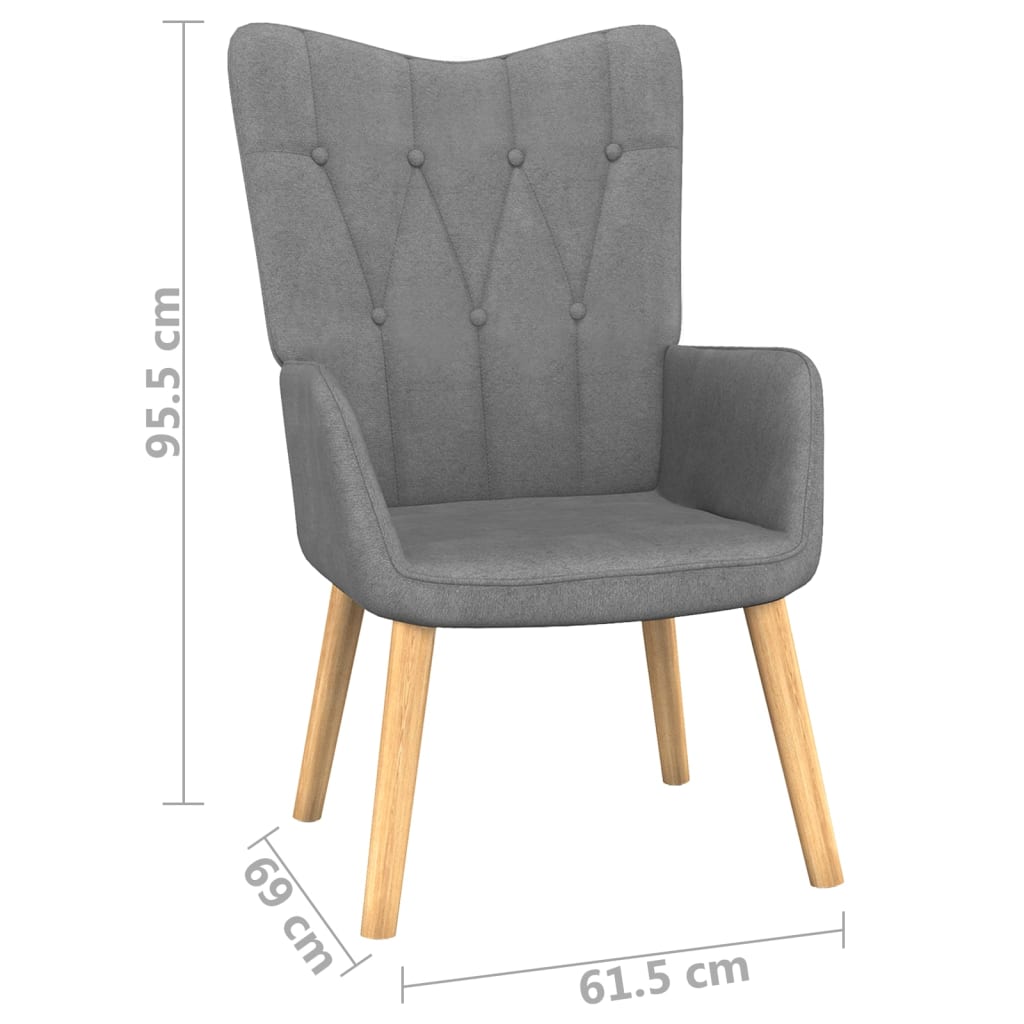 Relaxing Chair with a Stool Dark Grey Fabric