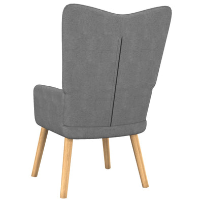 Relaxing Chair with a Stool Dark Grey Fabric