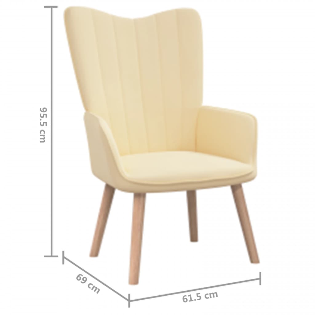 Relaxing Chair Cream White Velvet