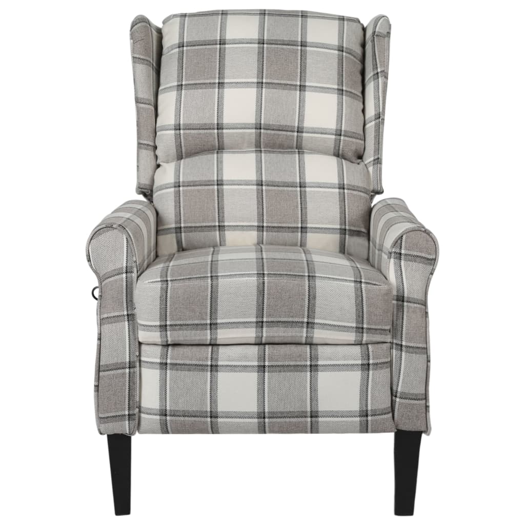 Massage Reclining Chair Grey Fabric
