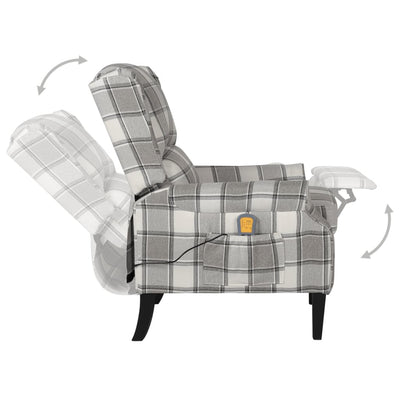 Massage Reclining Chair Grey Fabric