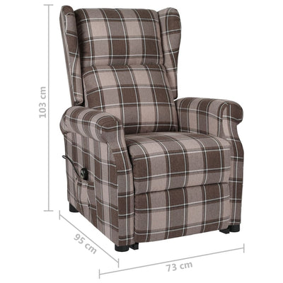 Stand-up Reclining Chair Beige Fabric