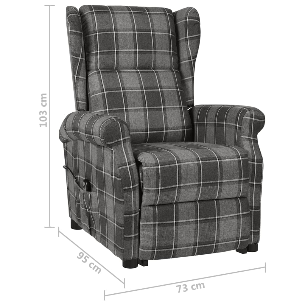 Stand-up Reclining Chair Grey Fabric