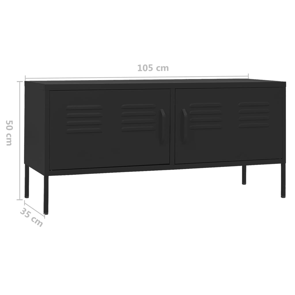 TV Cabinet Black 105x35x50 cm Steel