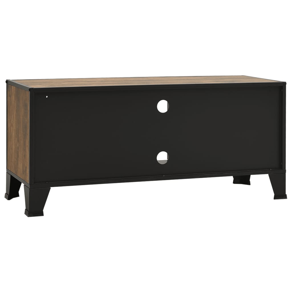 TV Cabinet Rustic Brown 105x36x47 cm Metal and MDF