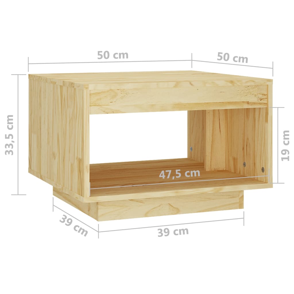 Coffee Table 50x50x33.5 cm Solid Pinewood