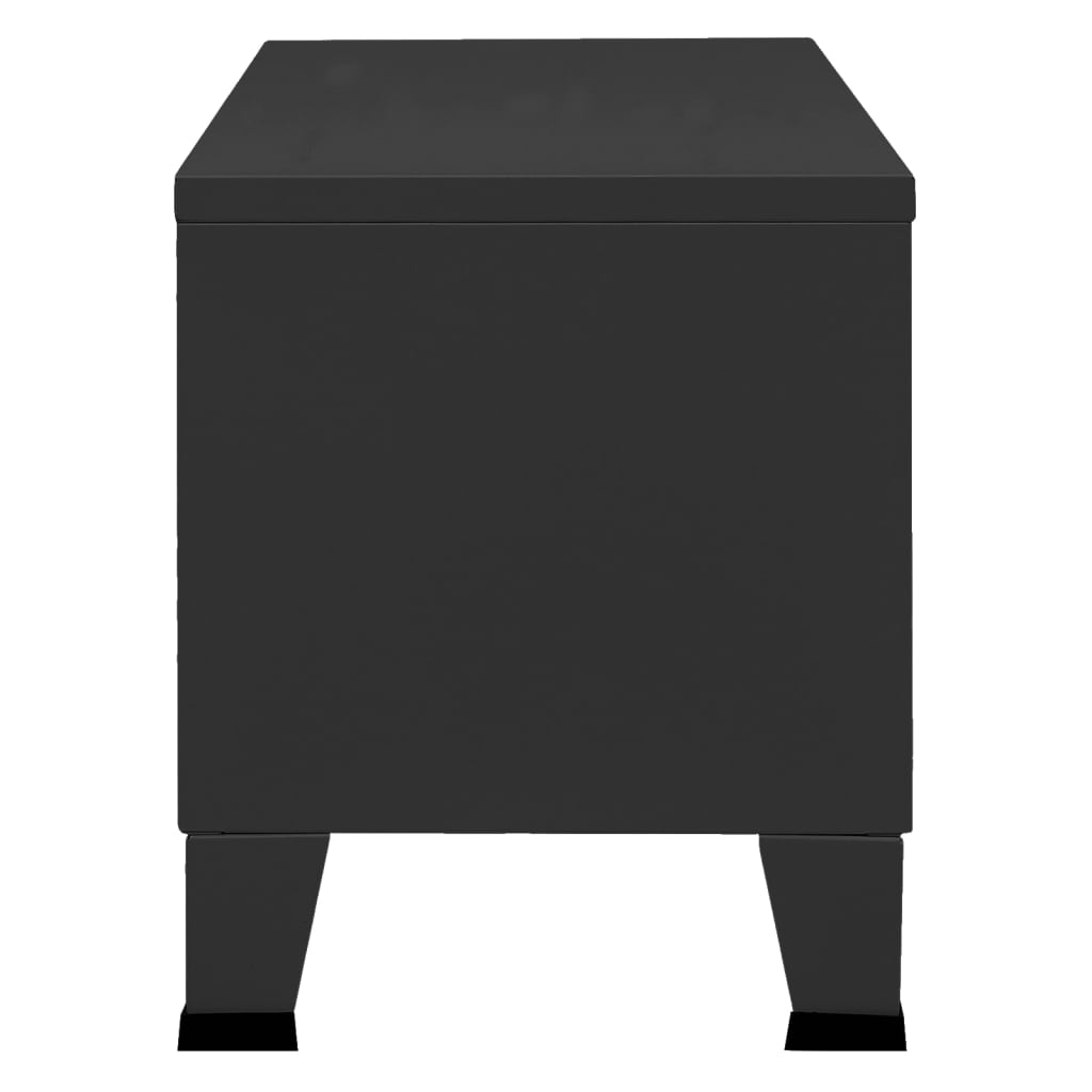 Industrial TV Cabinet Black 105x35x42 cm Metal