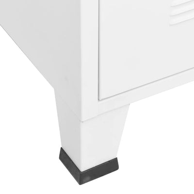 Industrial TV Cabinet White 105x35x42 cm Metal