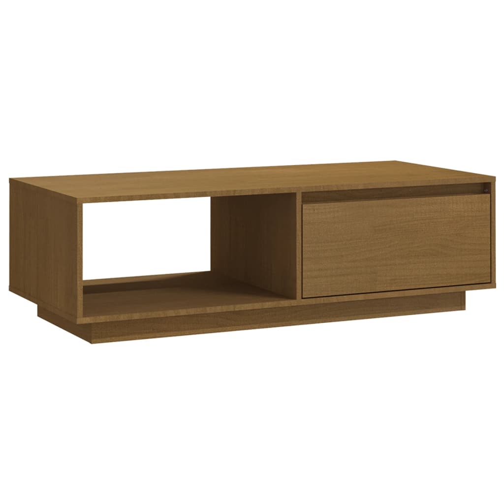 Coffee Table Honey Brown 110x50x33.5 cm Solid Pinewood