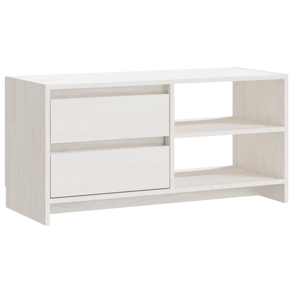 TV Cabinet White 80x31x39 cm Solid Pinewood