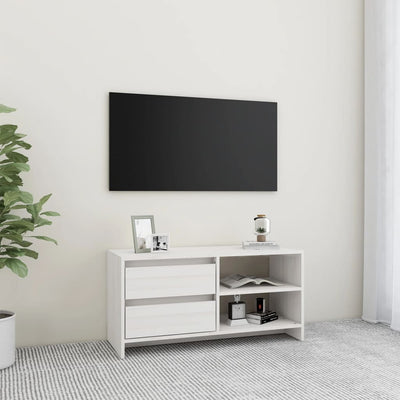 TV Cabinet White 80x31x39 cm Solid Pinewood