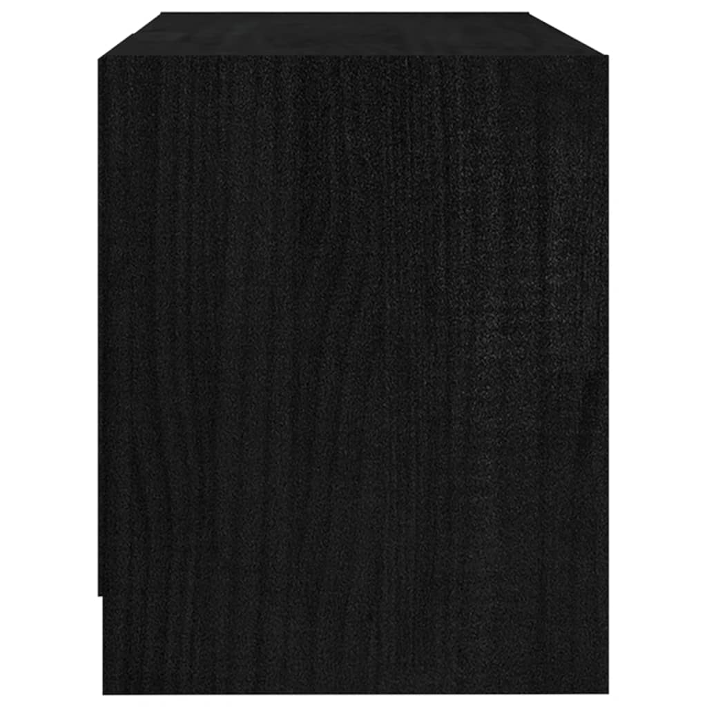 TV Cabinet Black 80x31x39 cm Solid Pinewood