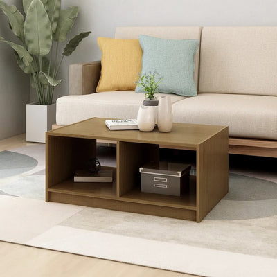 Coffee Table Honey Brown 75x50x33.5 cm Solid Pinewood