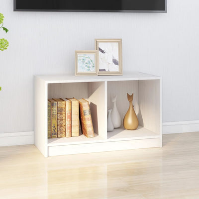 TV Cabinet White 70x33x42 cm Solid Pinewood
