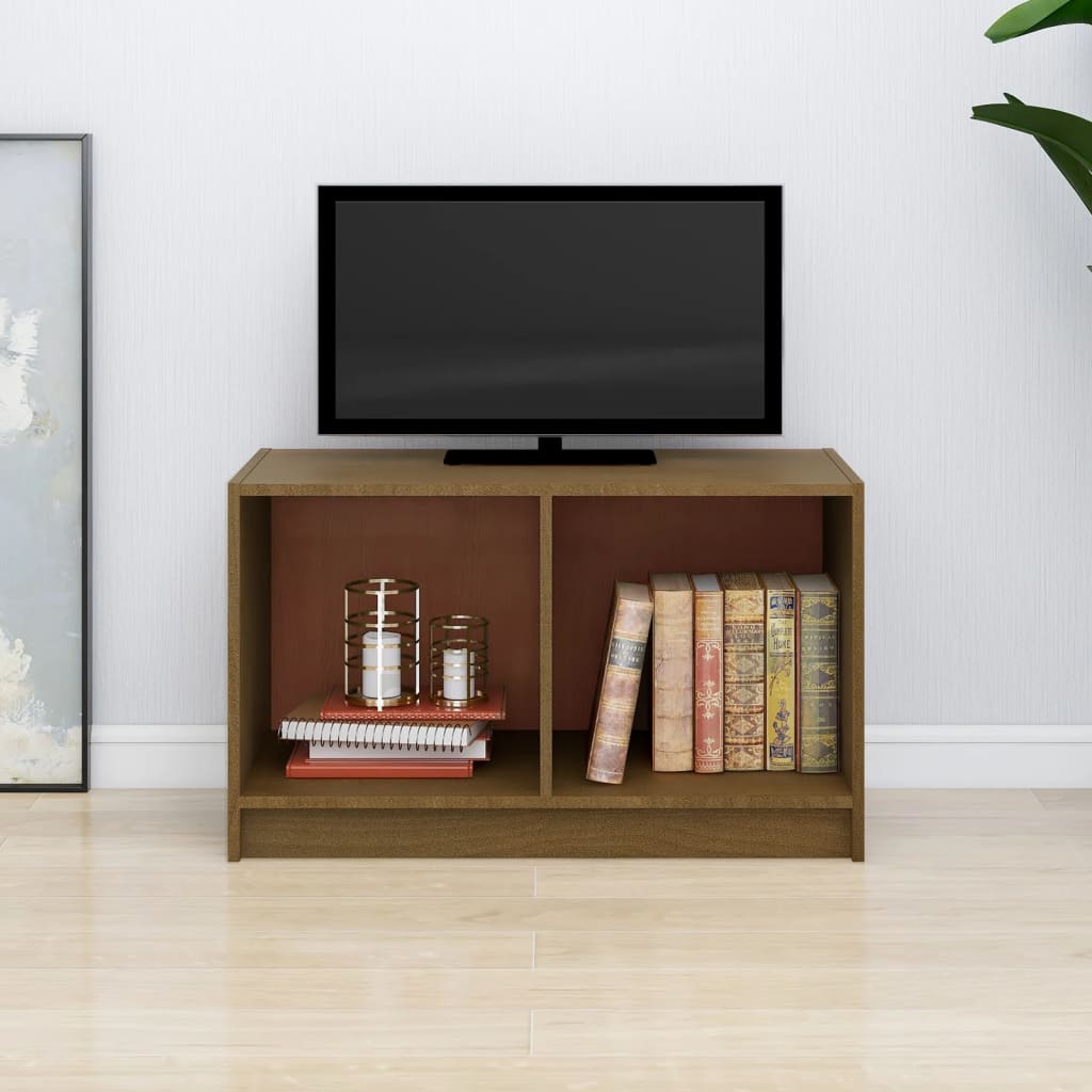 TV Cabinet Honey Brown 70x33x42 cm Solid Pinewood