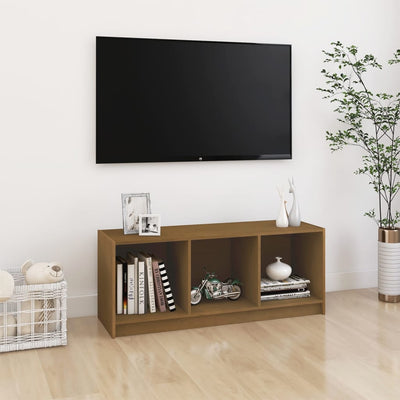 TV Cabinet Honey Brown 104x33x41 cm Solid Pinewood