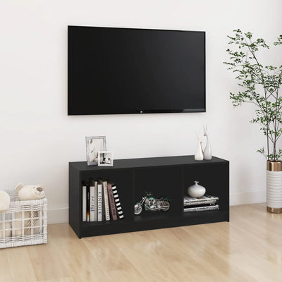 TV Cabinet Black 104x33x41 cm Solid Pinewood