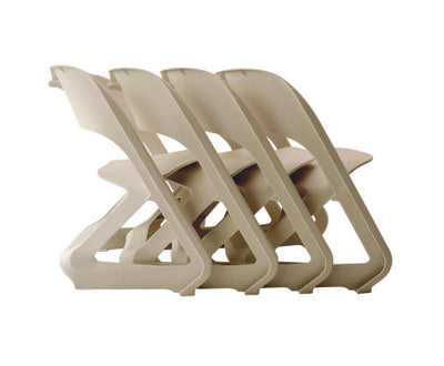 ArtissIn Set of 4 Dining Chairs Office Cafe Lounge Seat Stackable Plastic Leisure Chairs Beige