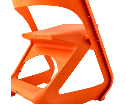 ArtissIn Set of 4 Dining Chairs Office Cafe Lounge Seat Stackable Plastic Leisure Chairs Orange