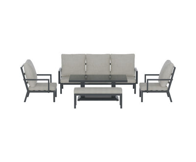 Gardeon 5-Piece Outdoor Furniture Setting Table Chair Set Aluminium Sofa 7-Seater