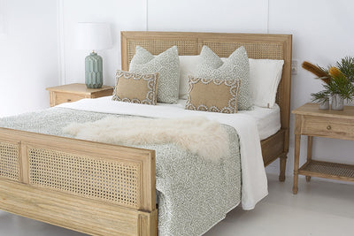 Daydream Cane Bed - King Size - Weathered Oak