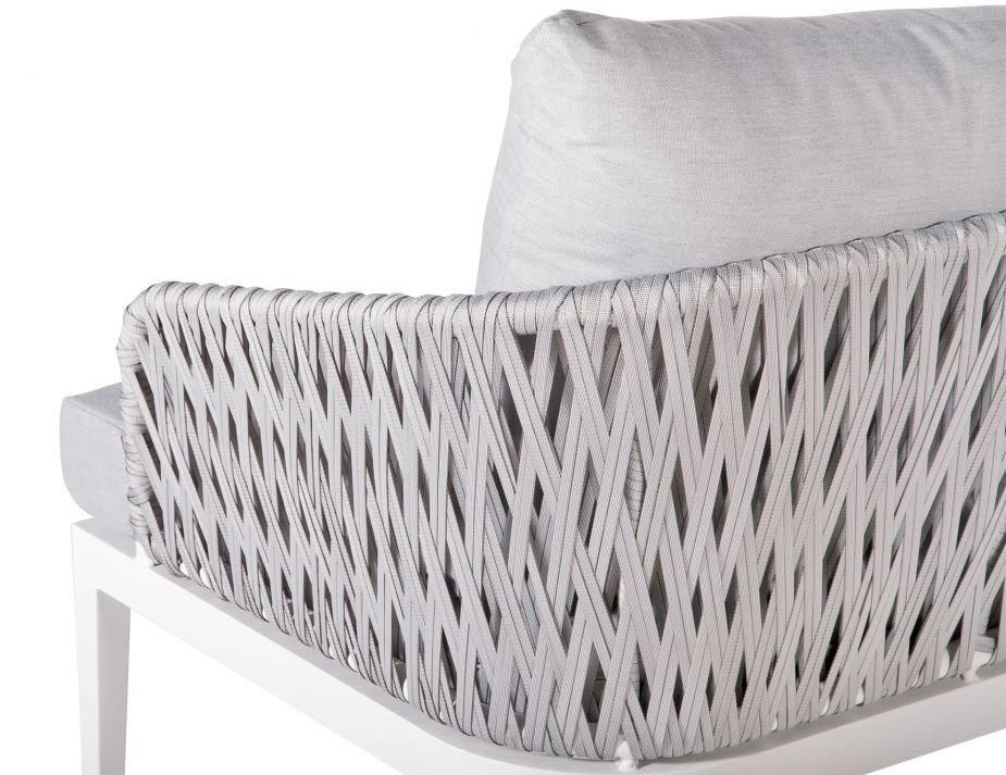 Alma Lounge Chair - Outdoor - Single - White - Light Grey Cushion