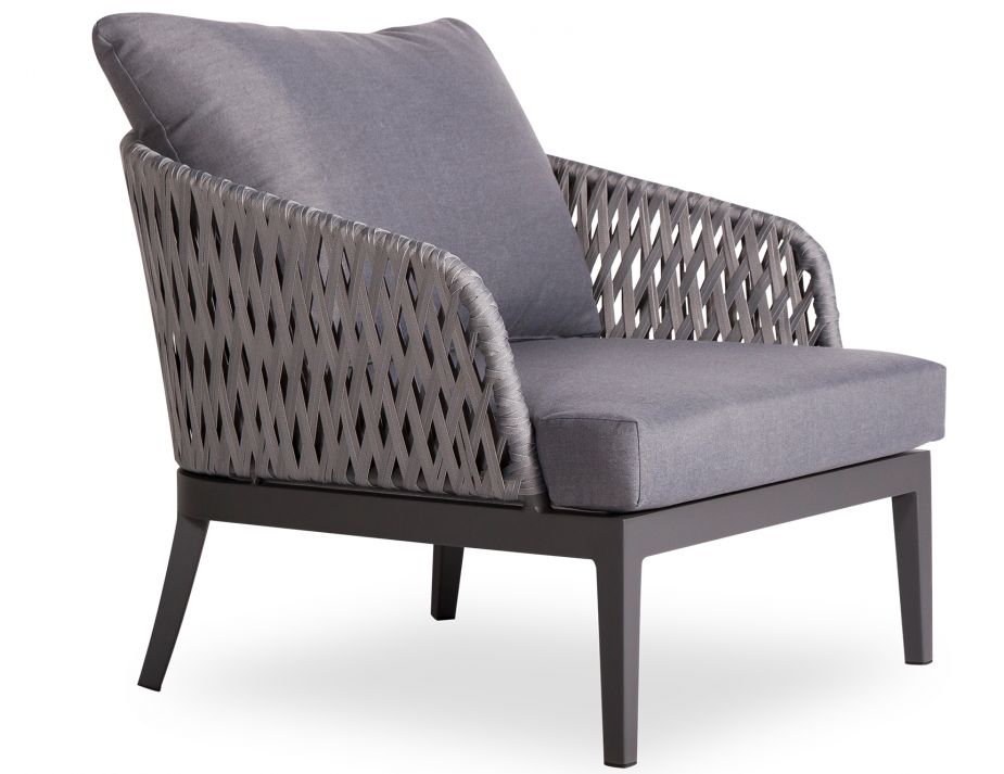 Alma Lounge Chair - Outdoor - Single - Charcoal - Dark Grey Cushion
