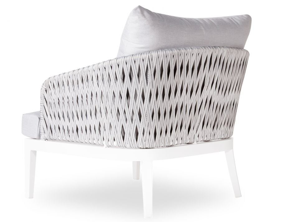 Alma Lounge Chair - Outdoor - Single - White - Light Grey Cushion