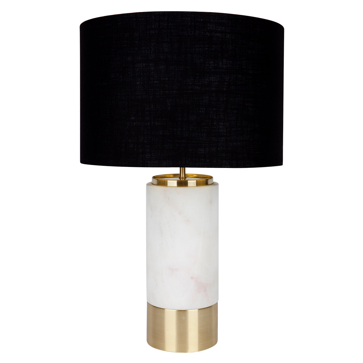 Paola Marble Table Lamp - White w Black Shade