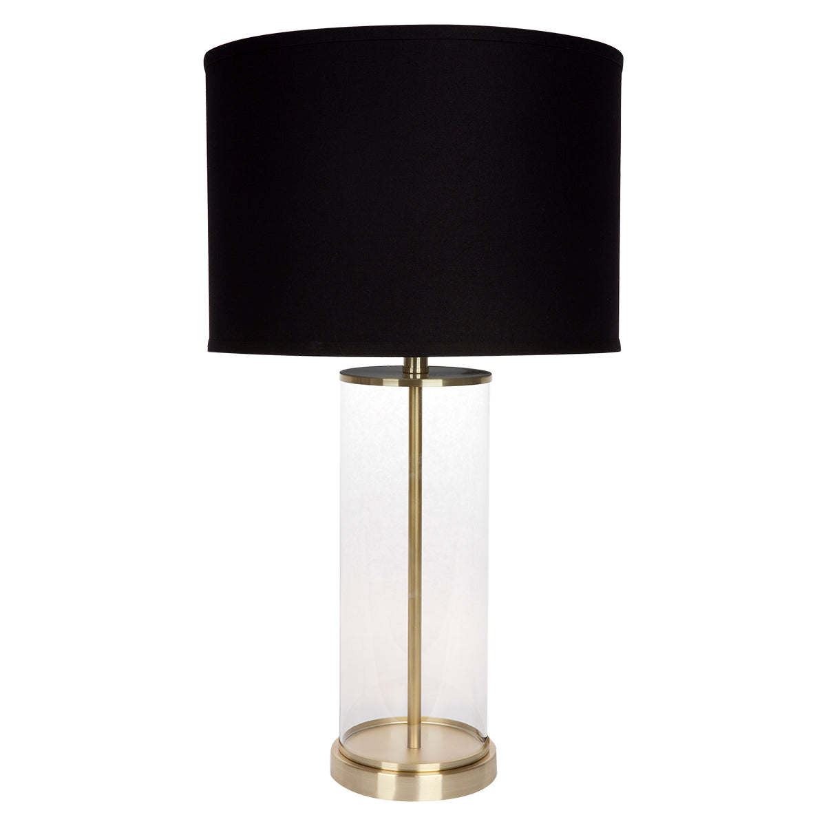 Left Bank Table Lamp - Brass w Black Shade