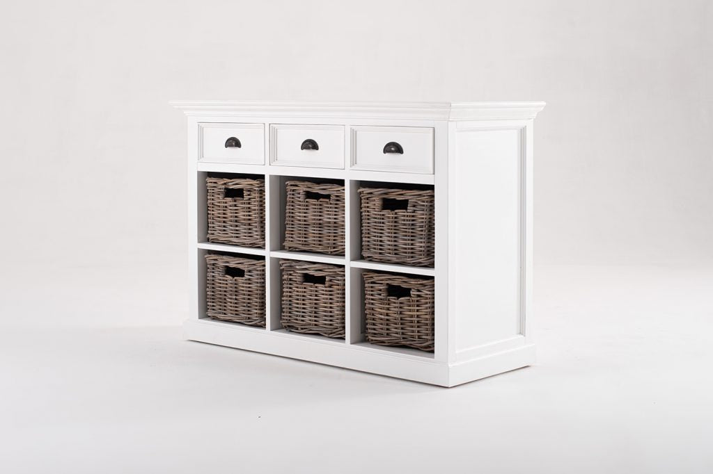 Buffet with 6 Baskets - Classic White